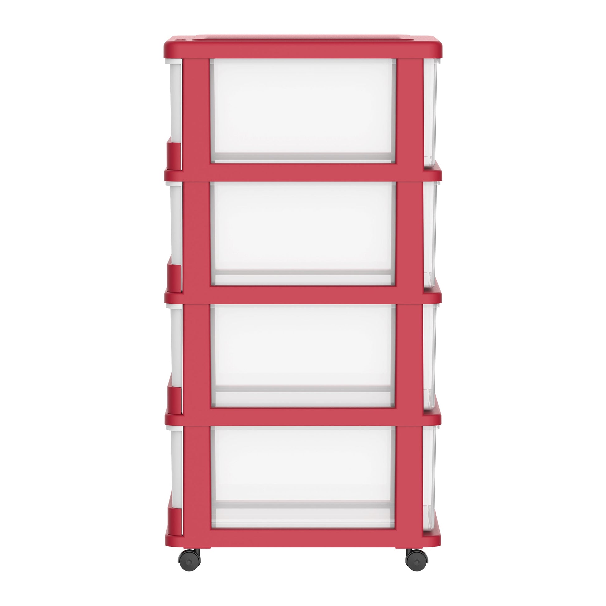 4 Tiers Storage Cabinet with Drawers & Wheels - Cosmoplast Kuwait