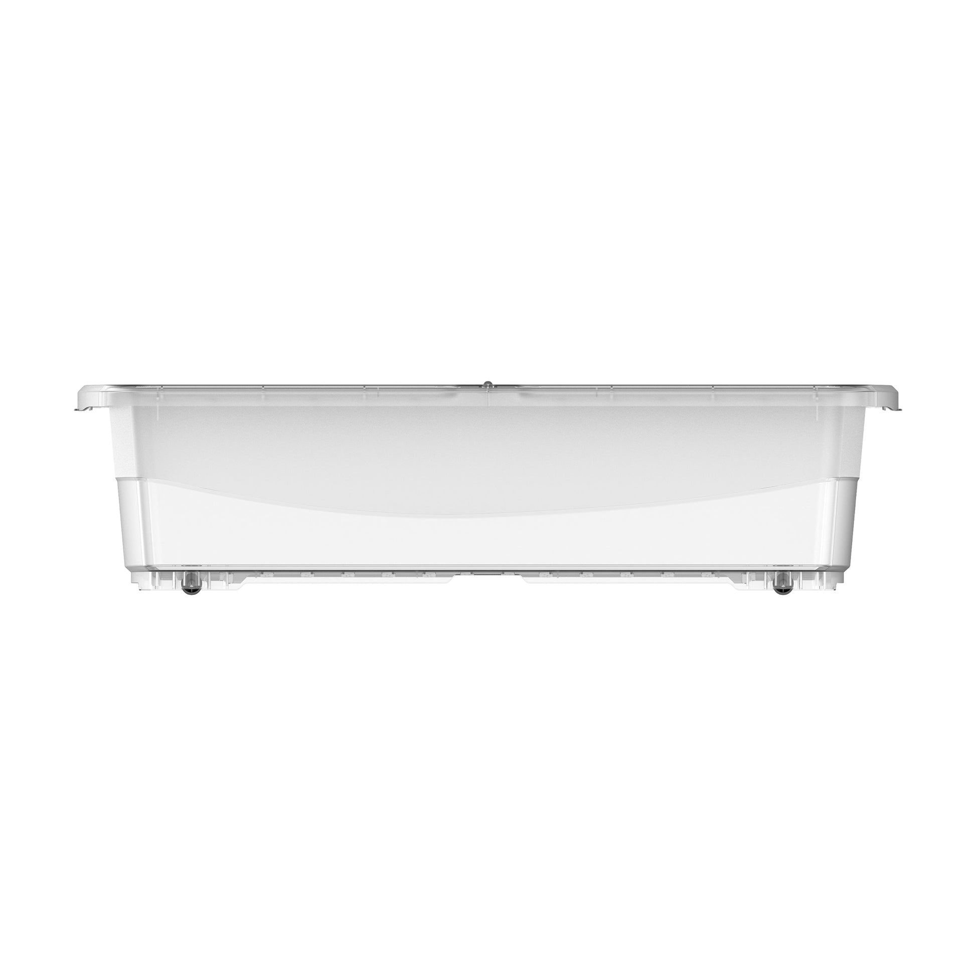 45L Clear Plastic Underbed Storage Box with Wheels & Lockable Lid - Cosmoplast Kuwait