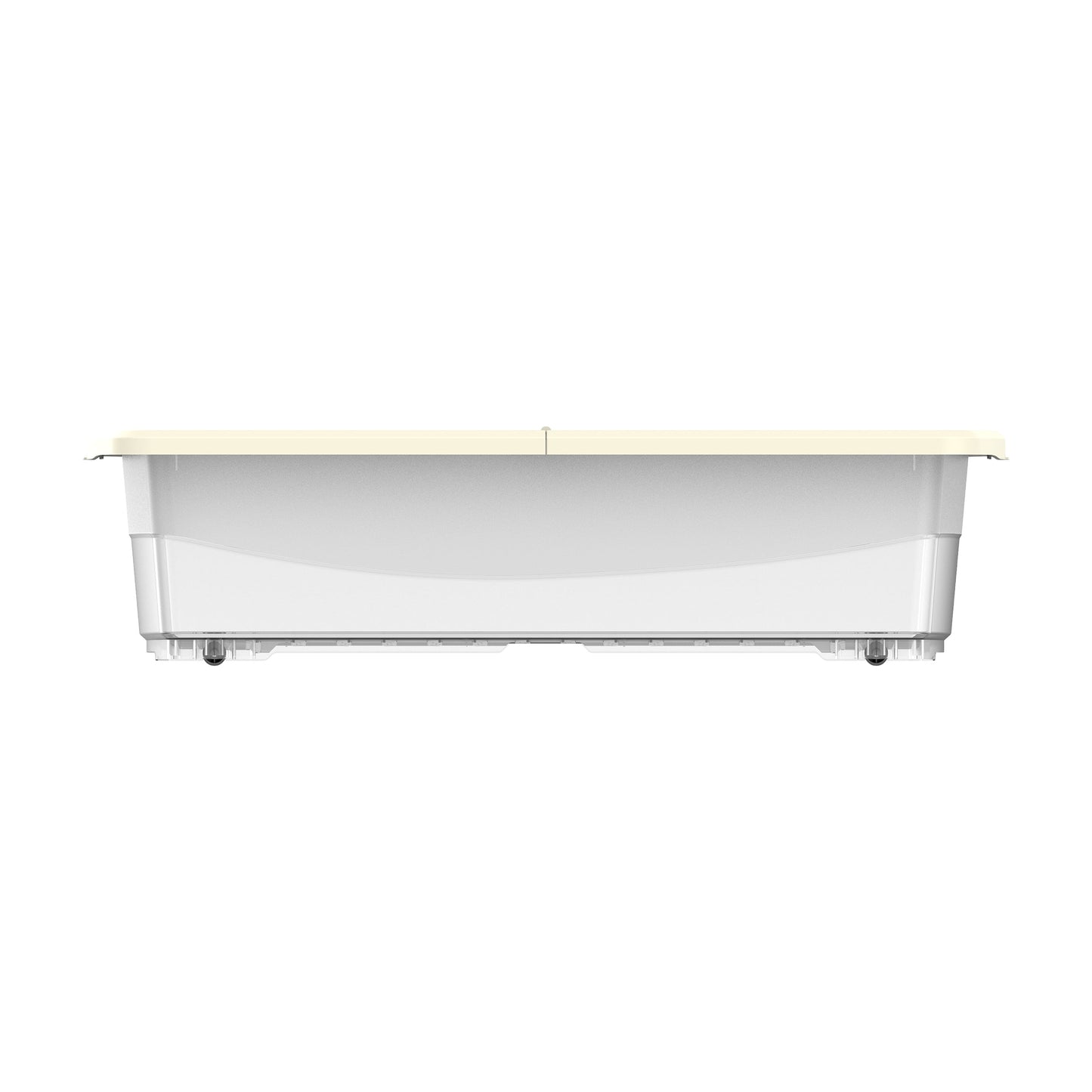 45L Clear Plastic Underbed Storage Box with Wheels & Lockable Lid - Cosmoplast Kuwait