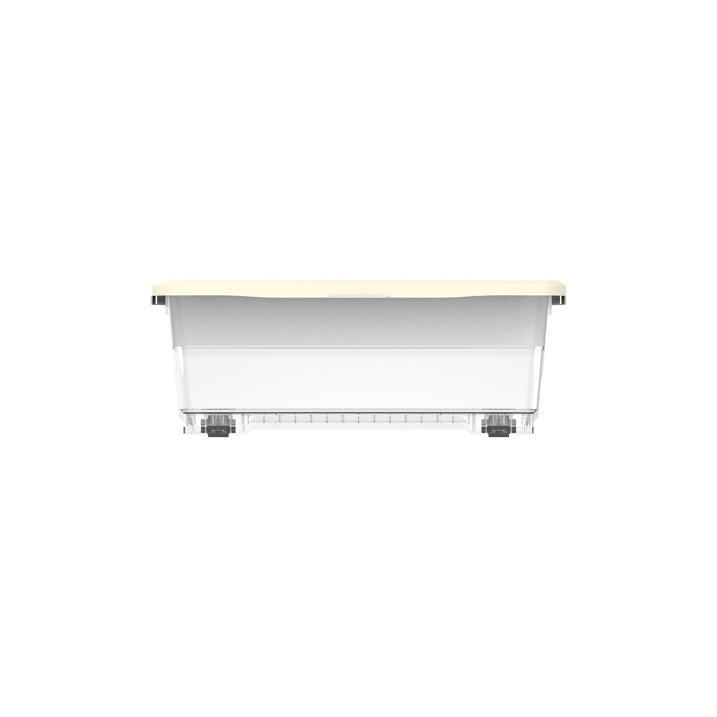 45L Clear Plastic Underbed Storage Box with Wheels & Lockable Lid - Cosmoplast Kuwait