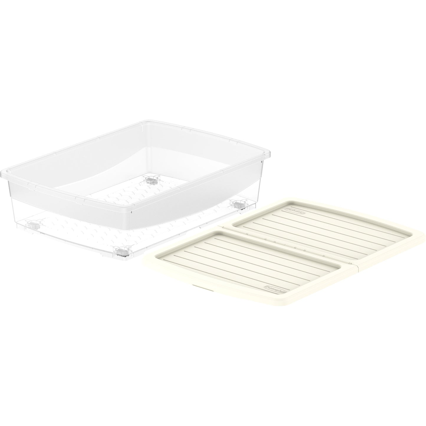 45L Clear Plastic Underbed Storage Box with Wheels & Lockable Lid - Cosmoplast Kuwait
