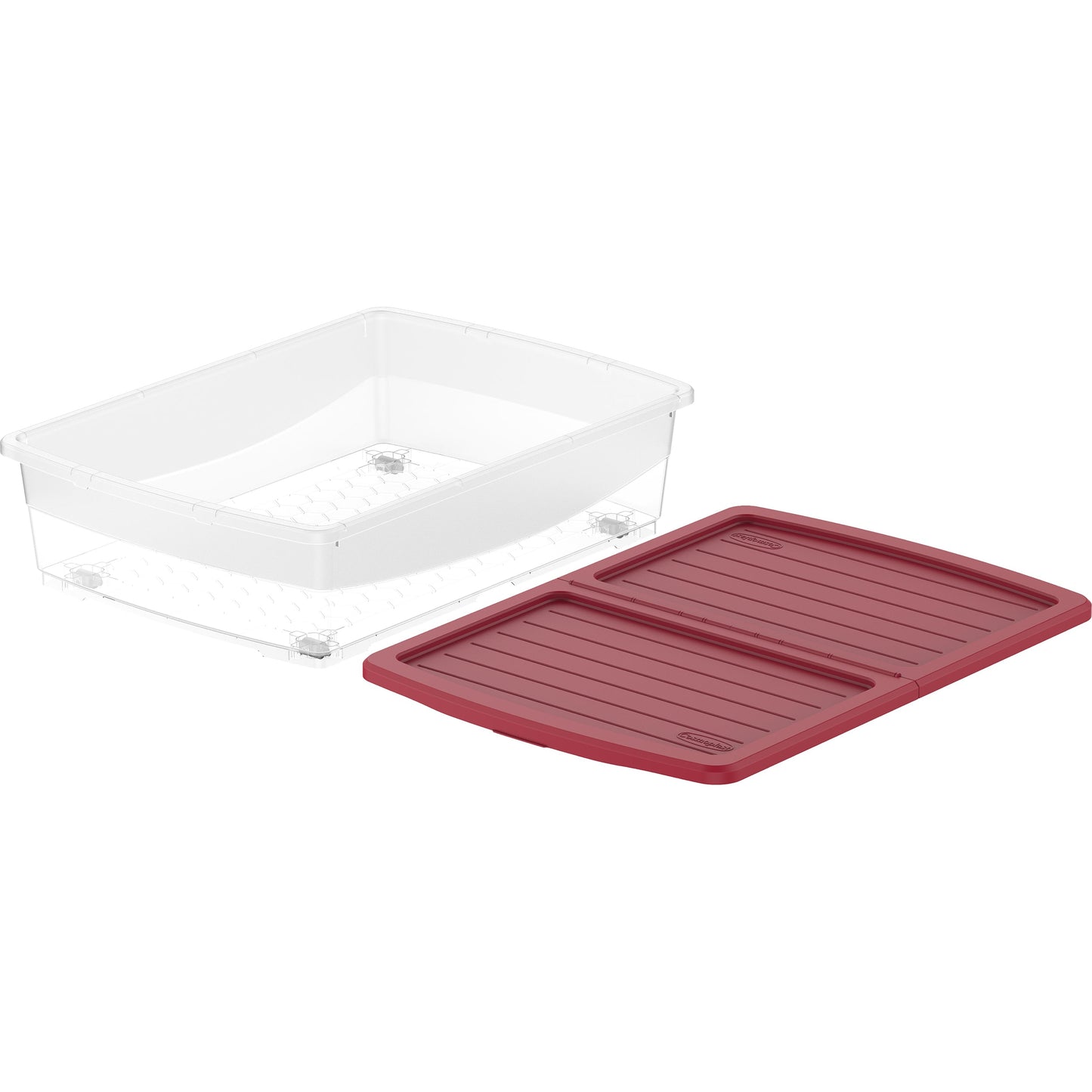 45L Clear Plastic Underbed Storage Box with Wheels & Lockable Lid - Cosmoplast Kuwait