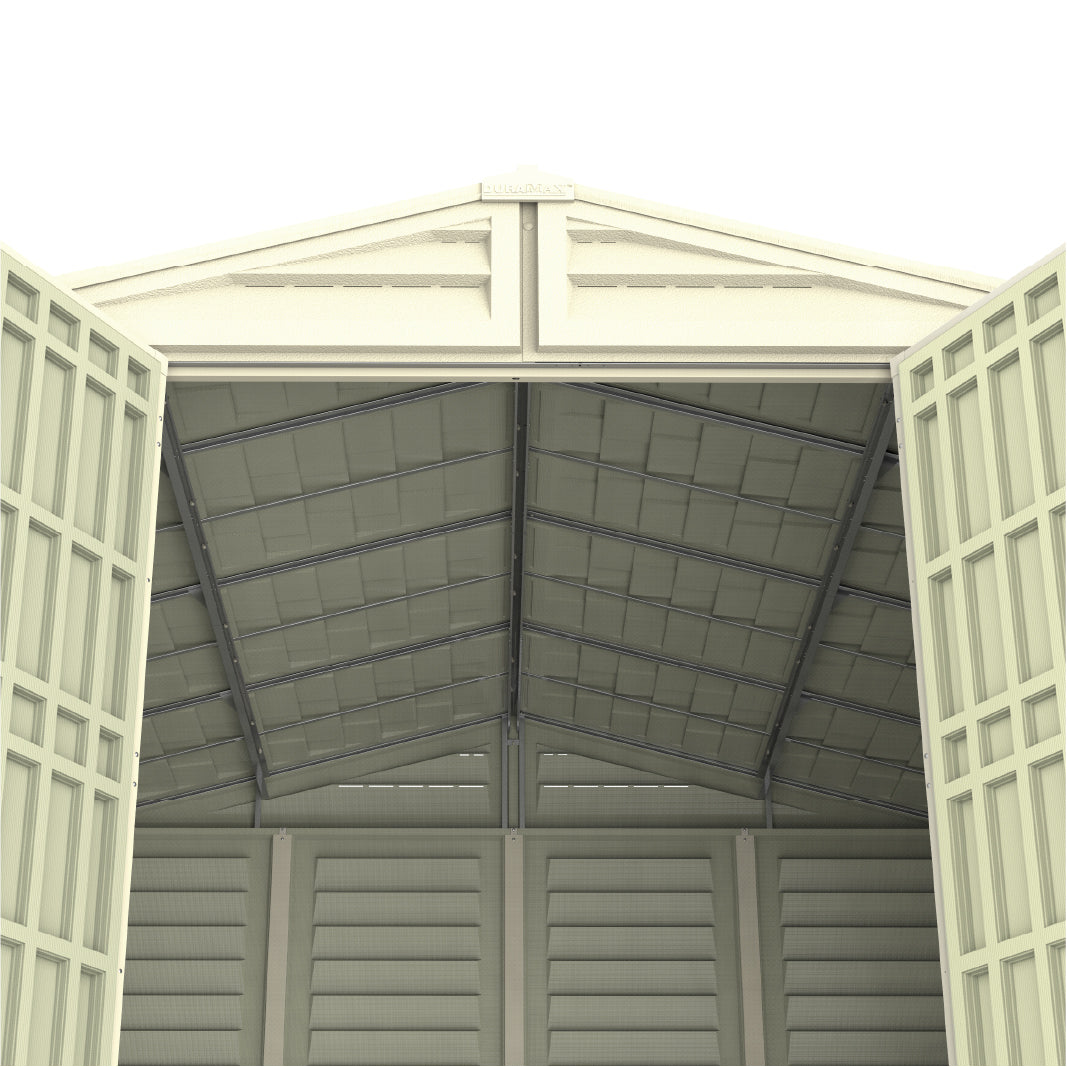 WoodBridge 10.5x10.5ft (324.8x326x233.2 cm) Resin Garden Storage Shed - Cosmoplast Kuwait