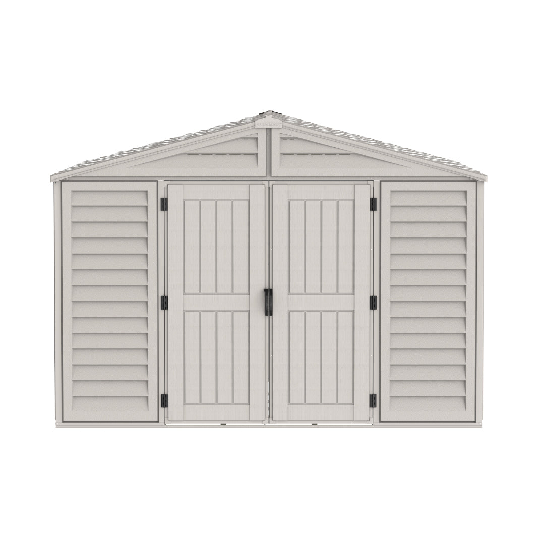 WoodBridge 10.5x10.5ft (324.8x326x233.2 cm) Resin Garden Storage Shed - Cosmoplast Kuwait