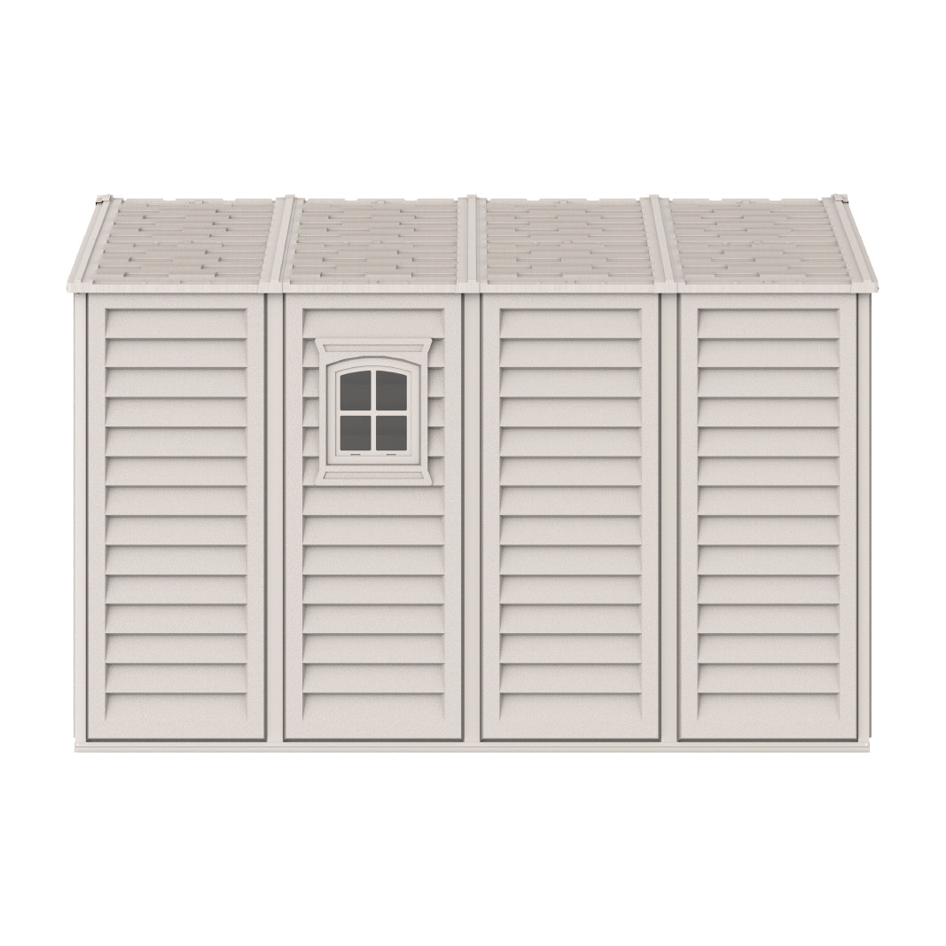 WoodBridge 10.5x10.5ft (324.8x326x233.2 cm) Resin Garden Storage Shed - Cosmoplast Kuwait