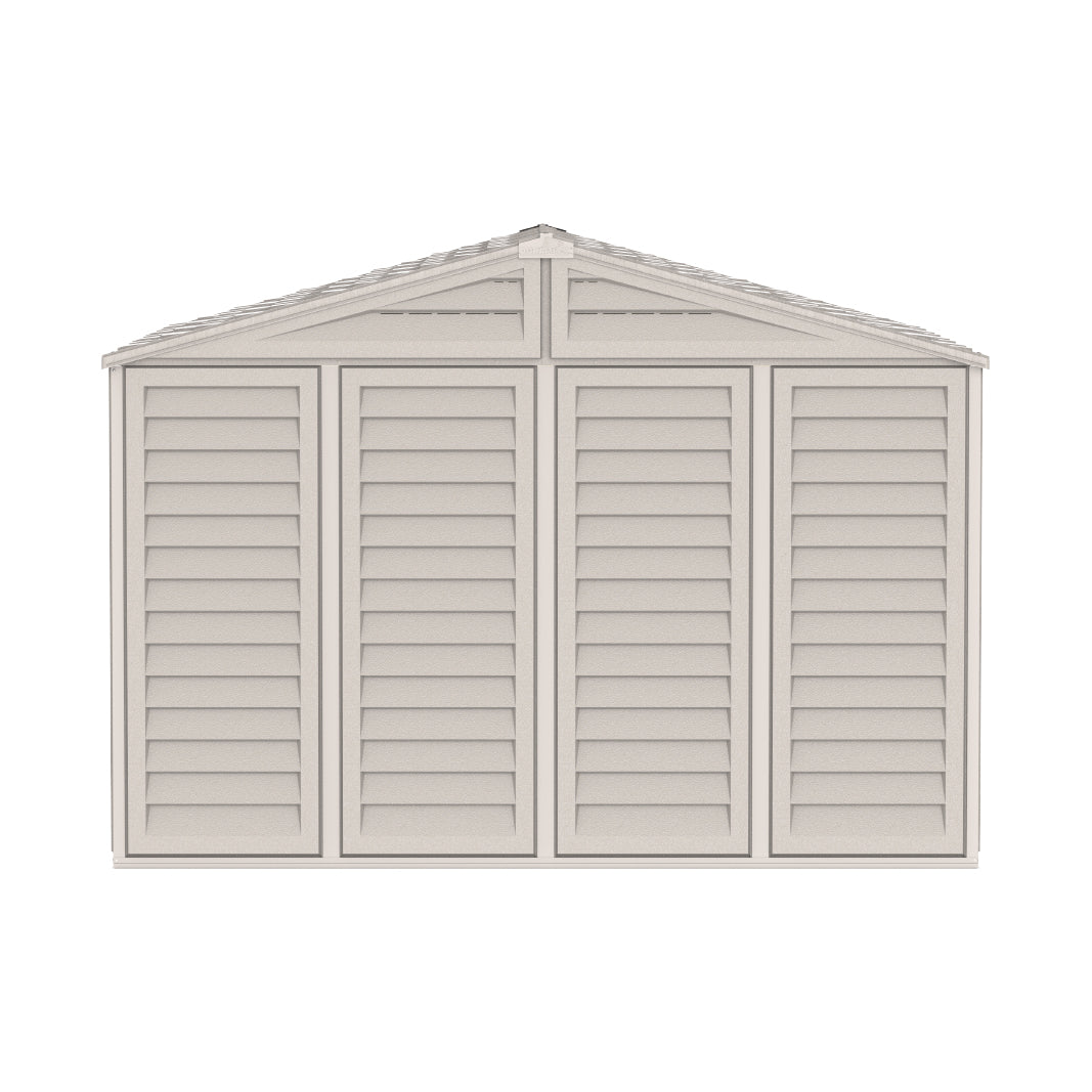 WoodBridge 10.5x10.5ft (324.8x326x233.2 cm) Resin Garden Storage Shed - Cosmoplast Kuwait