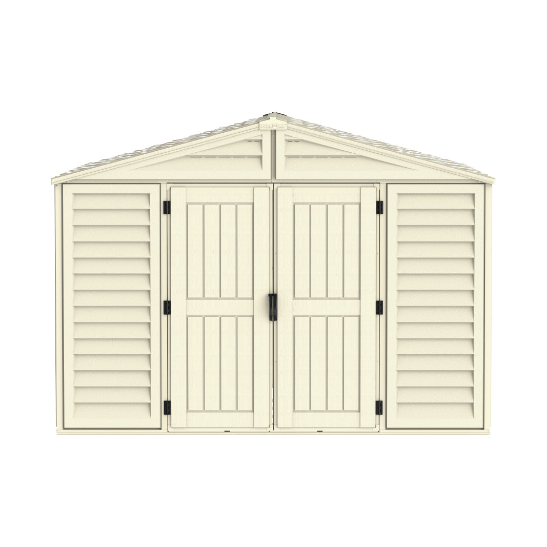 WoodBridge 10.5x10.5ft (324.8x326x233.2 cm) Resin Garden Storage Shed - Cosmoplast Kuwait