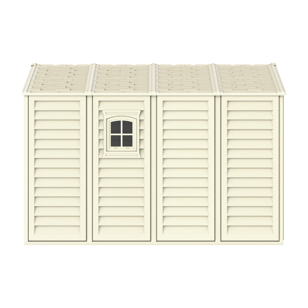 WoodBridge 10.5x10.5ft (324.8x326x233.2 cm) Resin Garden Storage Shed - Cosmoplast Kuwait