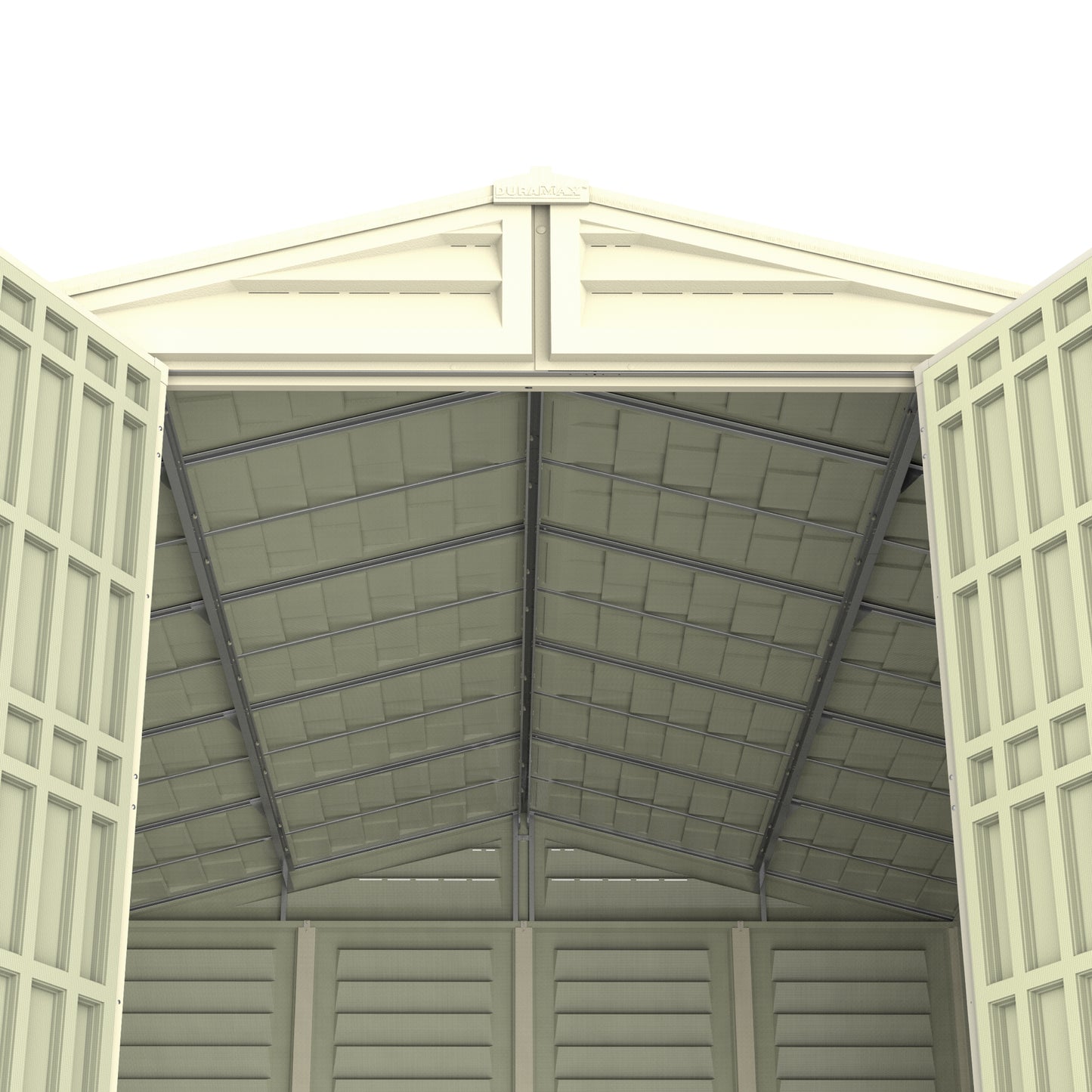 WoodBridge 10.5x13ft (324.8x405xH 233.2 cm) Resin Garden Storage Shed - Cosmoplast Kuwait