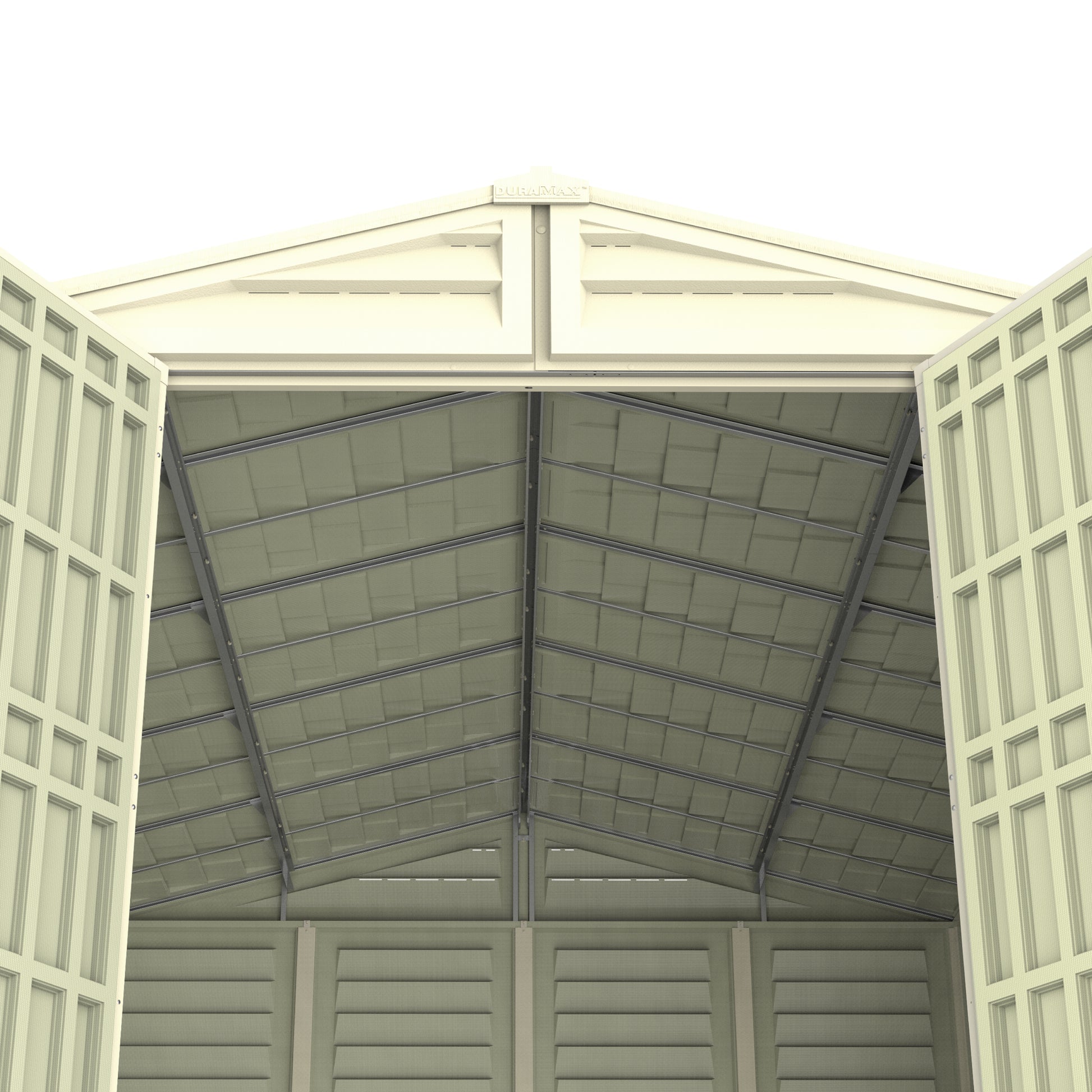 WoodBridge 10.5x13ft (324.8x405xH 233.2 cm) Resin Garden Storage Shed - Cosmoplast Kuwait
