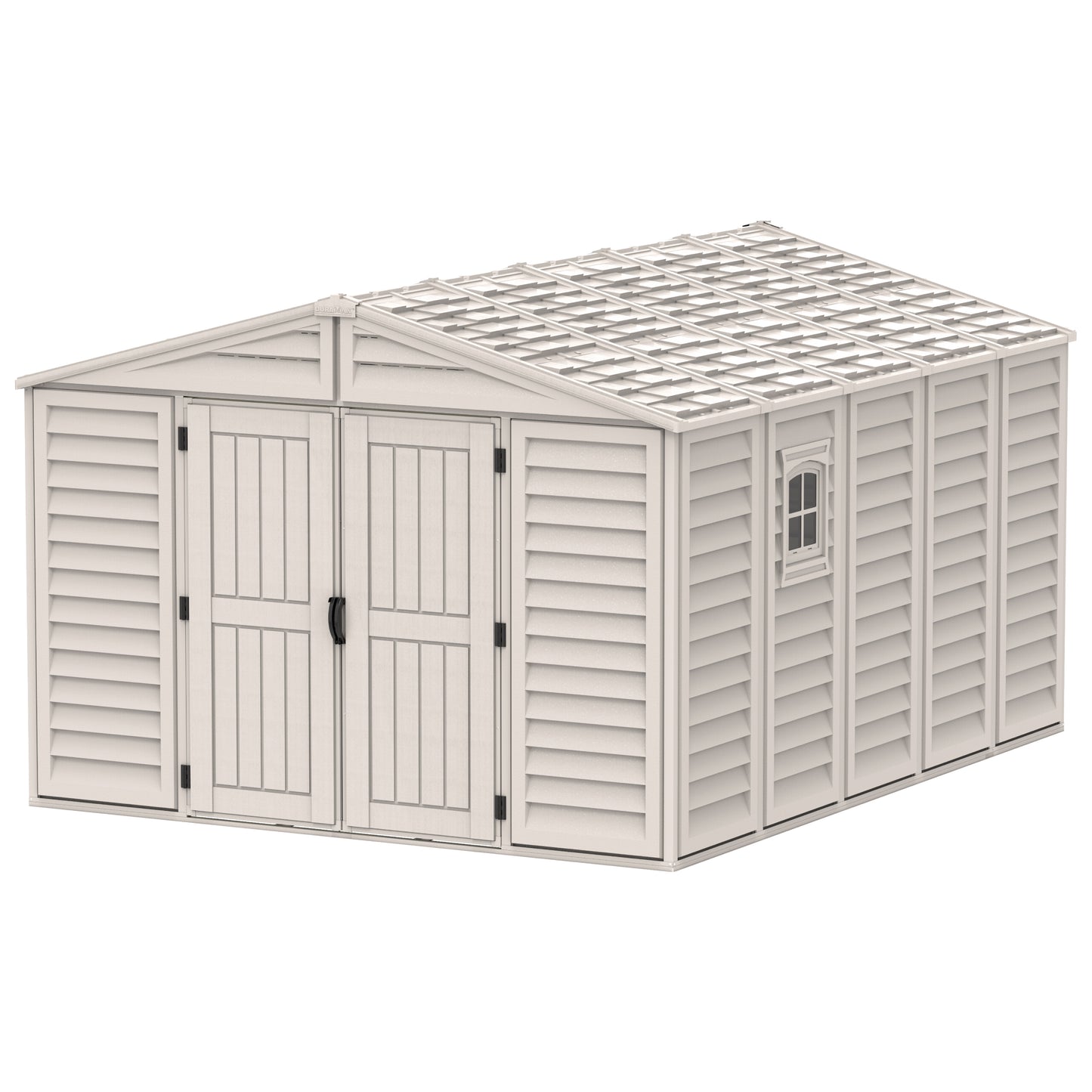 WoodBridge 10.5x13ft (324.8x405xH 233.2 cm) Resin Garden Storage Shed - Cosmoplast Kuwait