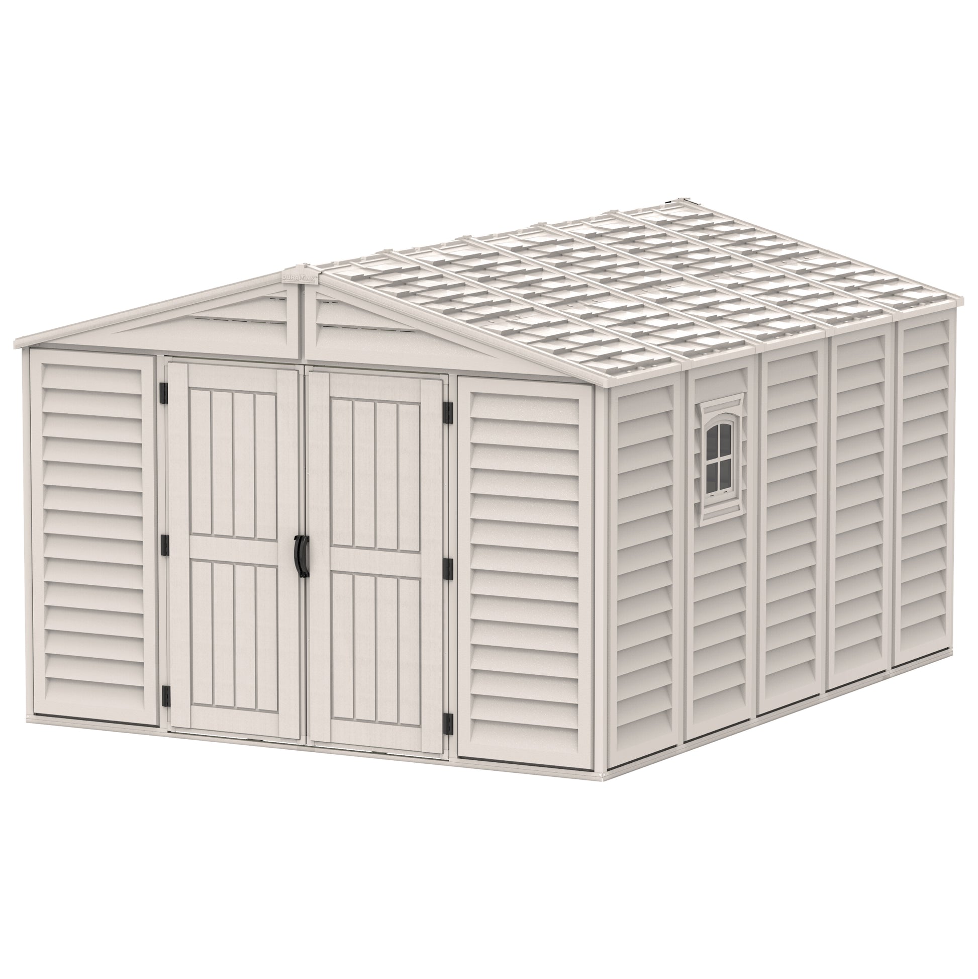 WoodBridge 10.5x13ft (324.8x405xH 233.2 cm) Resin Garden Storage Shed - Cosmoplast Kuwait