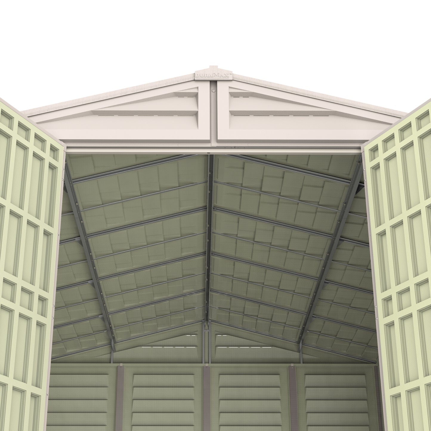 WoodBridge 10.5x13ft (324.8x405xH 233.2 cm) Resin Garden Storage Shed - Cosmoplast Kuwait