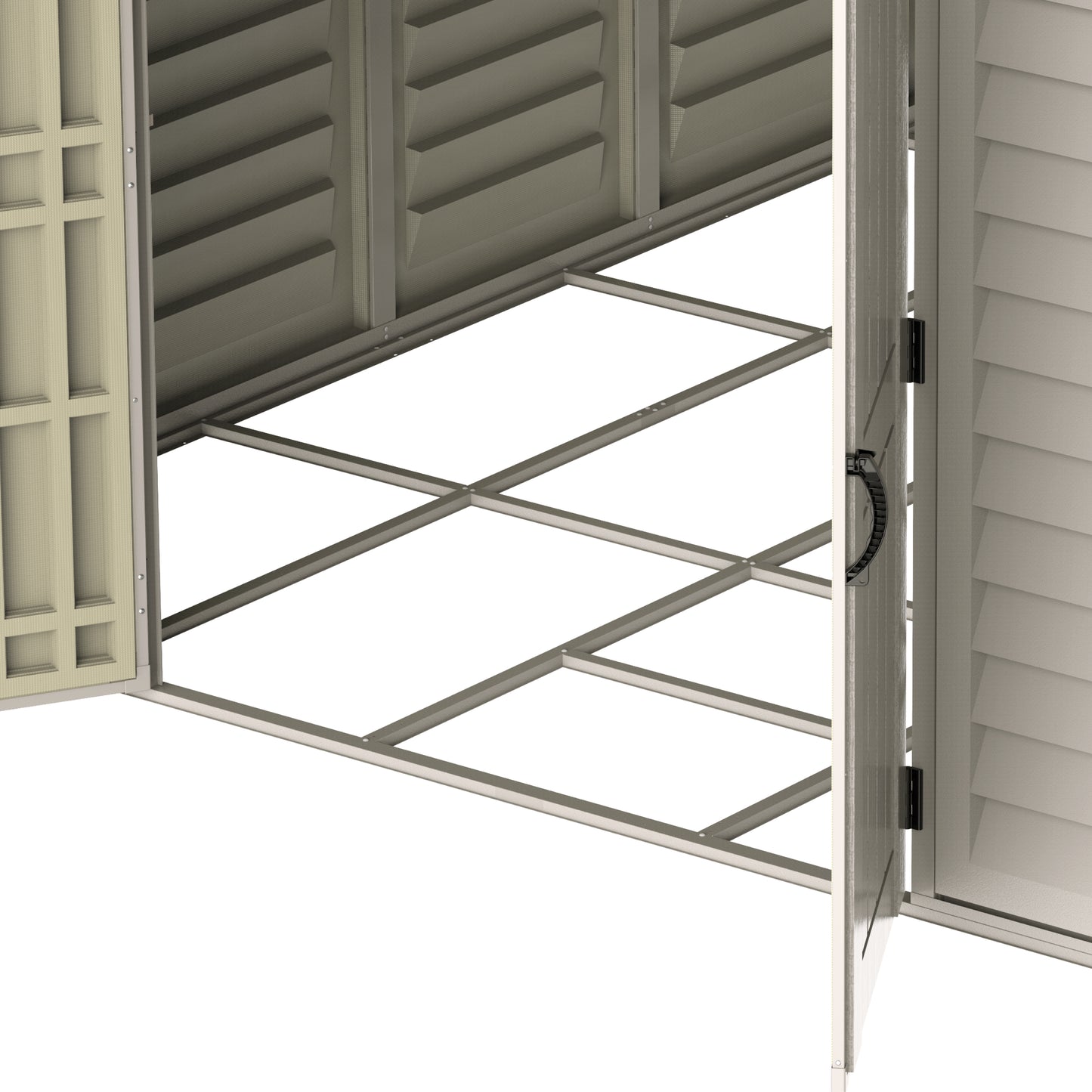 WoodBridge 10.5x13ft (324.8x405xH 233.2 cm) Resin Garden Storage Shed - Cosmoplast Kuwait