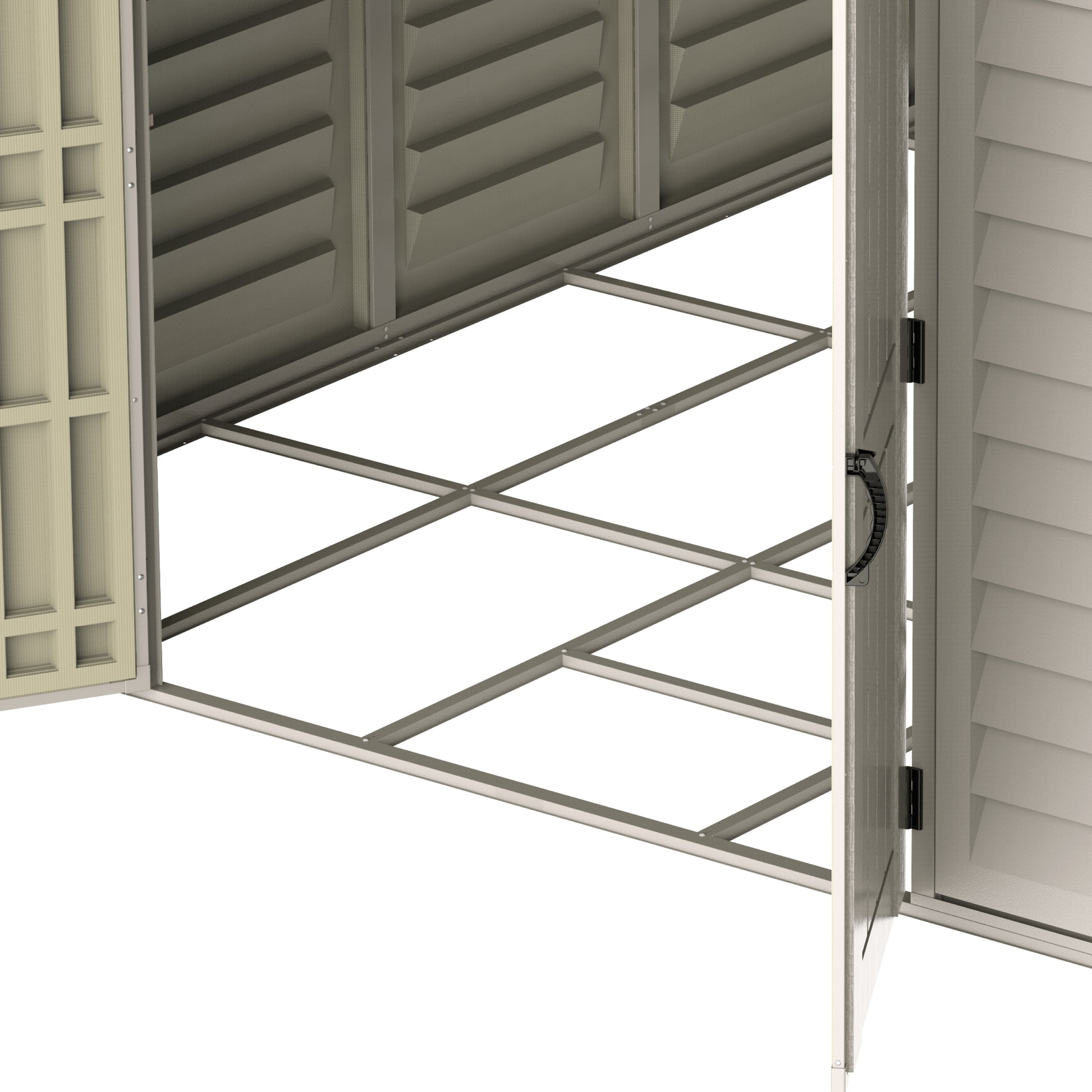 WoodBridge 10.5x13ft (324.8x405xH 233.2 cm) Resin Garden Storage Shed - Cosmoplast Kuwait